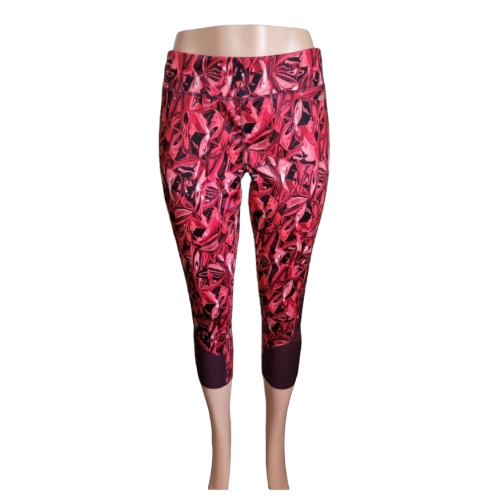 Women’s Avia Size XL Stretch Workouts Leggings Capri Red Flame